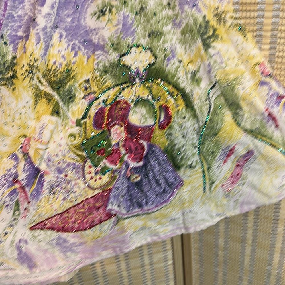 Christopher Fischer 100% Cotton Painted Victorian Cinderella Circle Skirt Medium - Picture 5 of 16